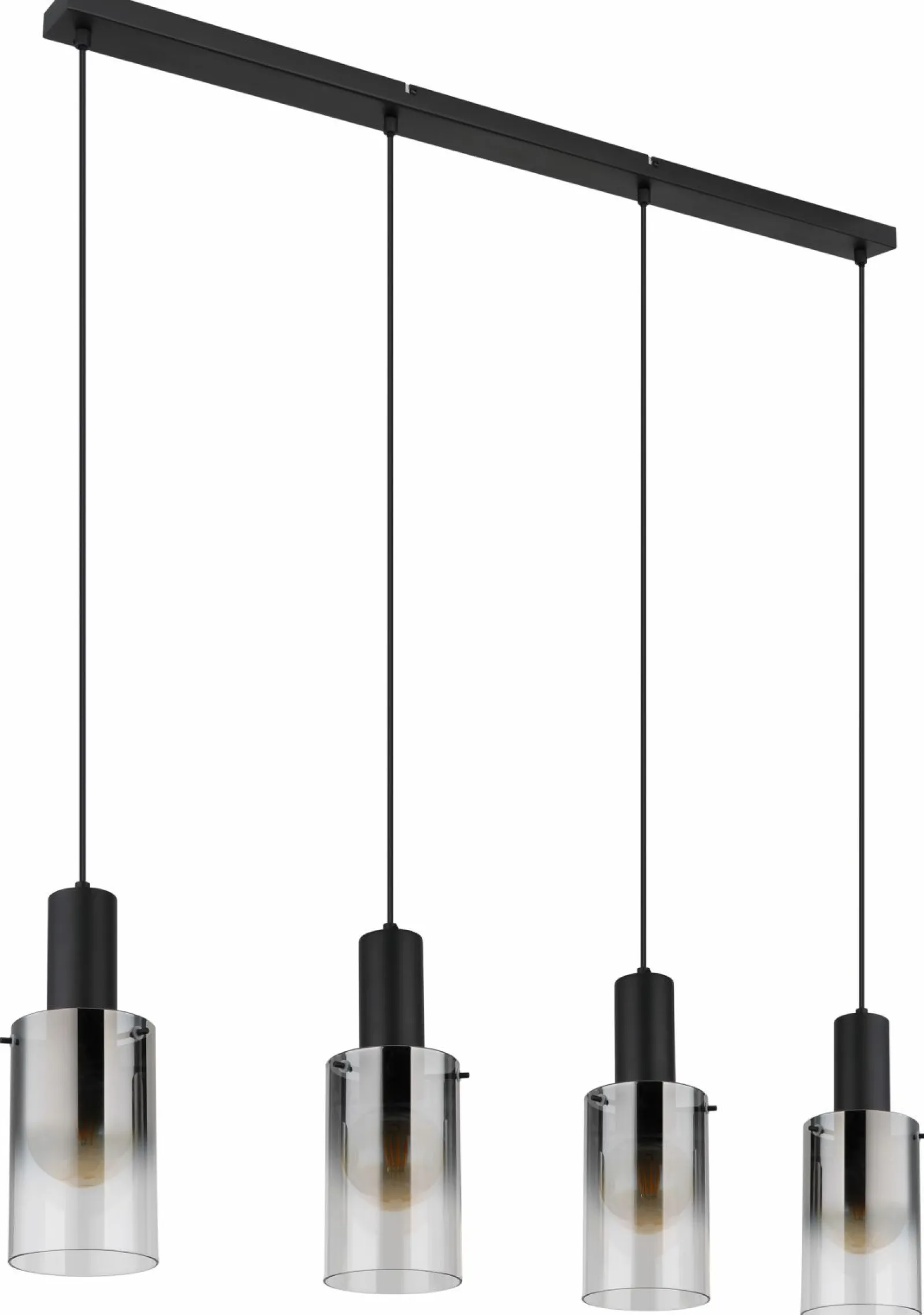 Globo LED-Pendelleuchte 4flg schwarztransparent^ Pendelleuchten