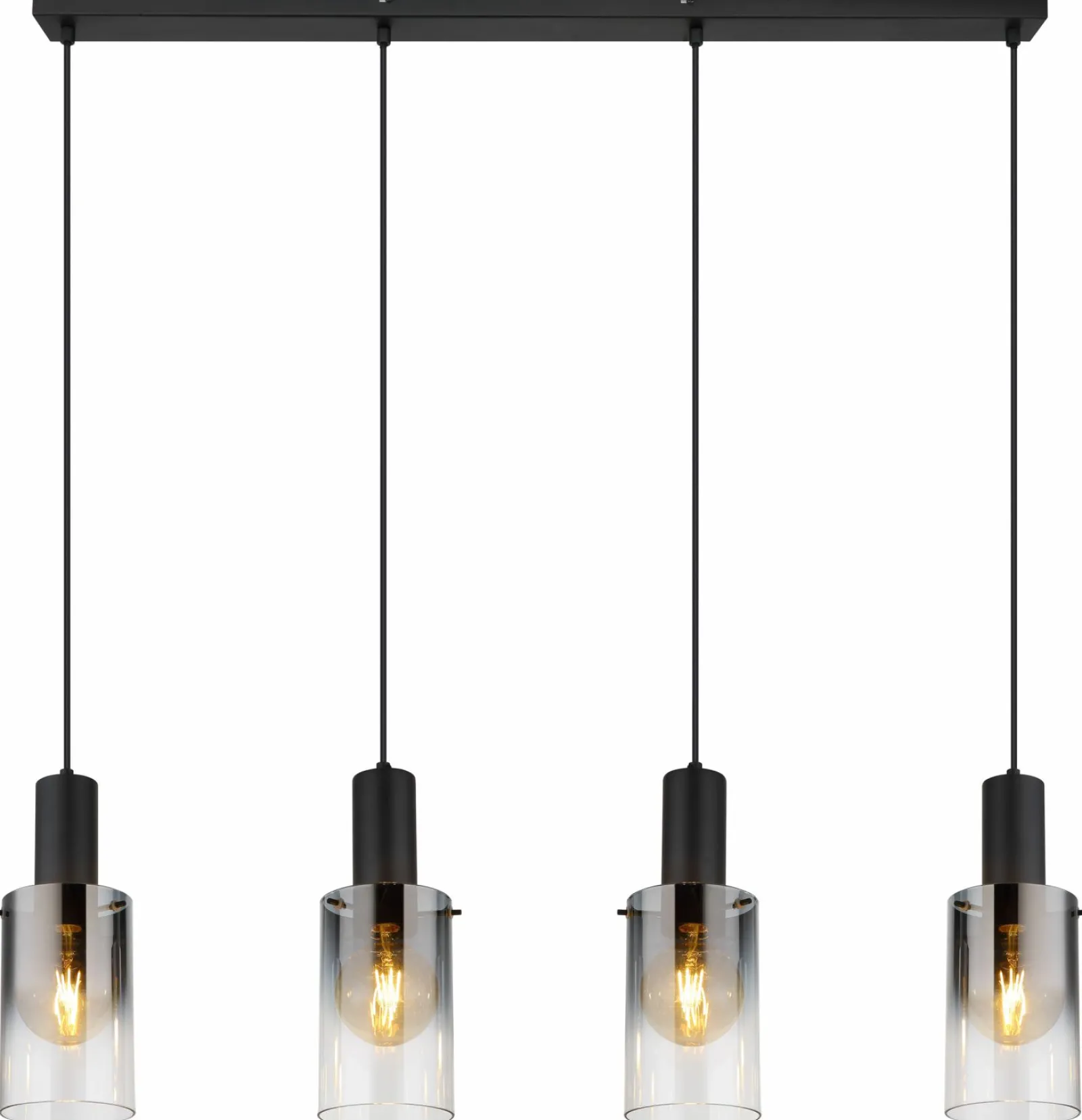 Globo LED-Pendelleuchte 4flg schwarztransparent^ Pendelleuchten