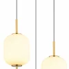 Globo LED-Pendelleuchte 3flg orangemehrfarbigschwarzgoldfarbengelb^ Pendelleuchten