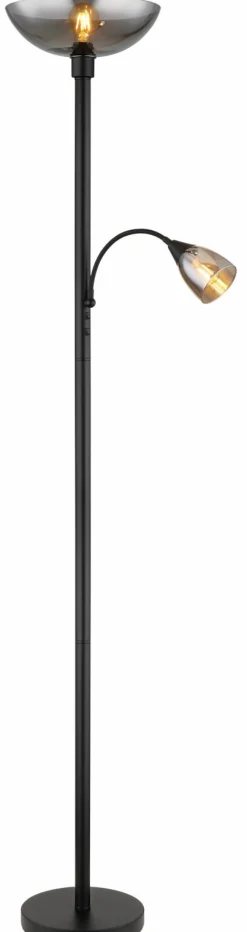 Globo LED-Stehleuchte 2flg schwarzgrau^ Stehleuchten