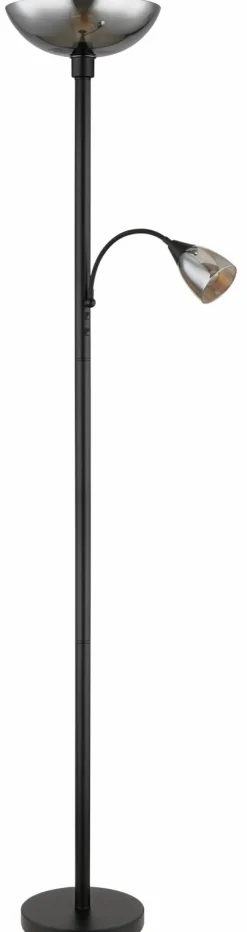 Globo LED-Stehleuchte 2flg schwarzgrau^ Stehleuchten