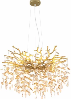 Globo Lüster 10flg transparentgoldfarbenorange^ Pendelleuchten