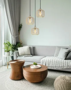 Pendelleuchten>Globo Pendelleuchte 3flg beige