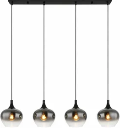 Globo Pendelleuchte 4flg schwarz^ Pendelleuchten