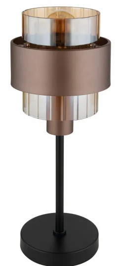 Globo Tischleuchte 1flg schwarzbraunrot^ Tischleuchten