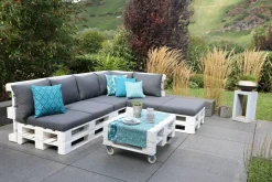 Outdoor-Textilien|Auflagen>GO-DE Palettenkissen 2-tlg grau