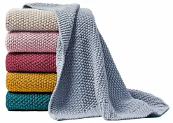 Hahn Jersey-Strickdecke grau^ Wohndecken