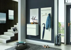 Hängeschuhschrank weißsilberfarben^ Schuhschränke