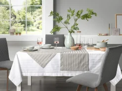 Inspiration Home Mitteldecke silberfarben^ Tischtextilien
