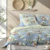 Satin>Irisette Satin-Bettwäsche blau