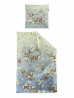 Satin>Irisette Satin-Bettwäsche blau