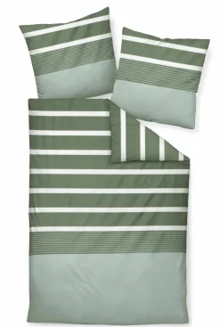 Satin>Janine Mako-Satin-Bettwäsche grün