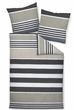 Satin>Janine Mako-Satin-Bettwäsche braun