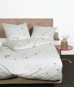 Satin>Janine Mako-Satin-Bettwäsche grau