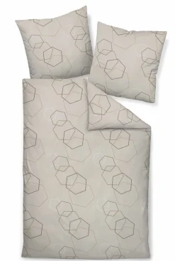 Satin>Janine Mako-Satin-Bettwäsche beigebraun