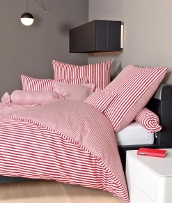 Janine Mako-Satin-Bettwäsche rot^ Satin