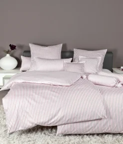 Kopfkissenbezüge|Satin>Janine Mako-Satin-Kissenbezug weißpink