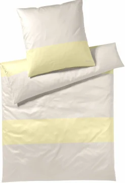 Satin>JOOP! Mako-Satin-Bettwäsche gelbweißbeige