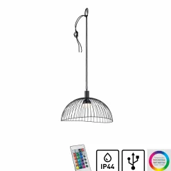 JUST LIGHT LED-Akku-Pendelleuchte 1flg schwarz^ Außen Dekobeleuchtung|Außenleuchten