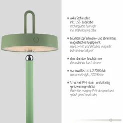 JUST LIGHT LED-Akku-Stehleuchte 1flg grün^ Stehleuchten
