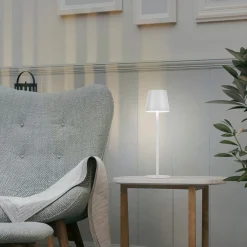 Außen Tischleuchten|Akku Tischleuchten>JUST LIGHT LED-Akku-Tischleuchte 1flg weiß