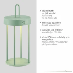 JUST LIGHT LED-Akku-Tischleuchte 1flg grün^ Außen Tischleuchten|Akku Tischleuchten