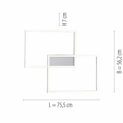 JUST LIGHT LED-Deckenleuchte 2flg silberfarben^ Deckenleuchten