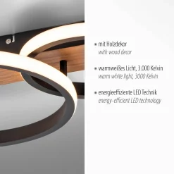JUST LIGHT LED-Deckenleuchte 1flg braun^ Deckenleuchten