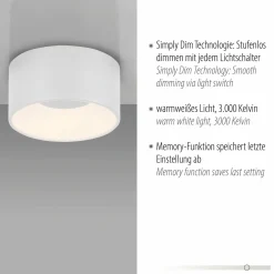 JUST LIGHT LED-Deckenleuchte 1flg weiß^ Deckenleuchten