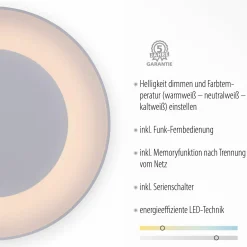 JUST LIGHT LED-Deckenleuchte 1flg weiß^ Deckenleuchten
