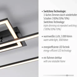 Deckenleuchten>JUST LIGHT LED-Deckenleuchte 1flg schwarz