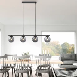 Pendelleuchten>JUST LIGHT Pendelleuchte 4flg schwarz