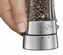 Gewürzmühlen & Streuer>Küchenprofi Pfeffermühle silberfarbentransparent