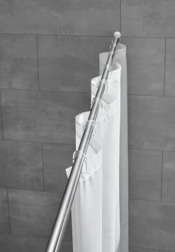 Badzubehör|Badaccessoires>Kleine Wolke Duschvorhang-Federstange grau