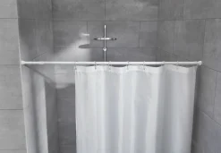 Badzubehör|Badaccessoires>Kleine Wolke Duschvorhang-Federstange weiß