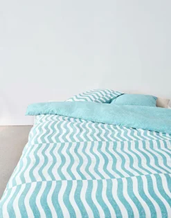 Satin>Marc O'Polo Satin-Bettwäsche blau