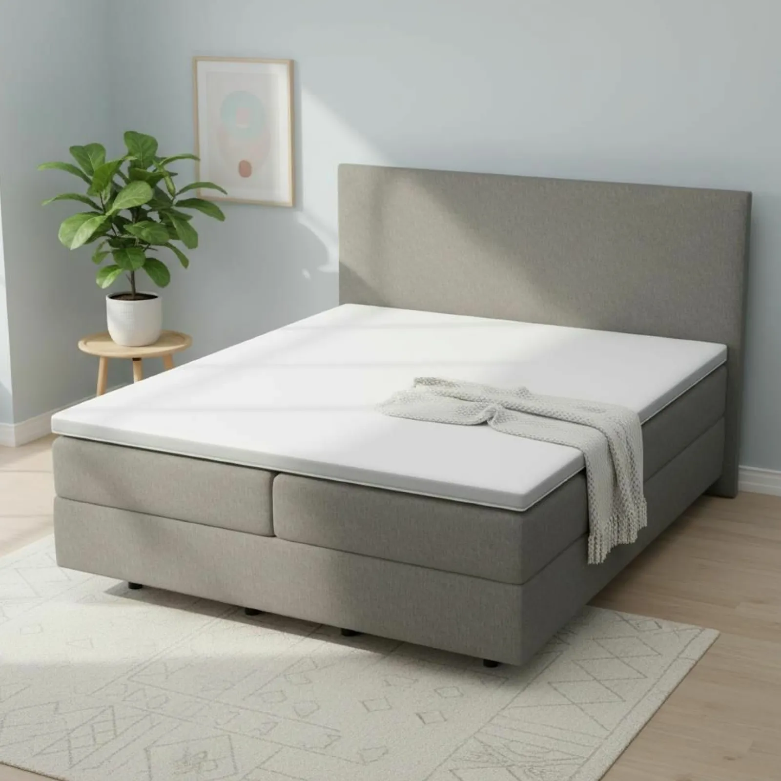 MONDO Boxspringbett grau^ Boxspringbetten|Betten