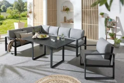 Gartenlounge Sets>MONDO Ecklounge 4 tlg. grau