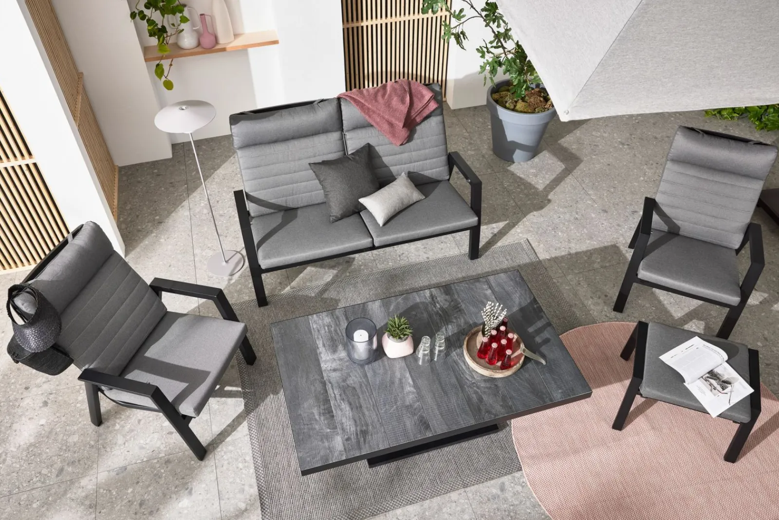 Gartenhocker>MONDO Gartenhocker grau