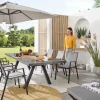 Stapelstühle>MONDO Gartenstuhl stapelbar Alu/Teak grau