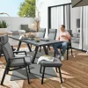 MONDO Gartentisch ausziehbar Keramik schwarzgrau^ Gartentische Ausziehbar
