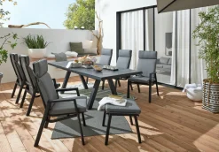 MONDO Gartentisch ausziehbar Keramik schwarzgrau^ Gartentische Ausziehbar