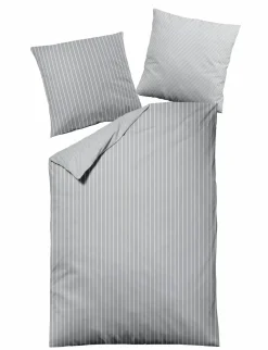 Satin>MONDO Mako-Satin-Bettwäsche grausilberfarben