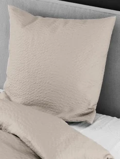 Seersucker>MONDO Seersucker-Bettwäsche beige