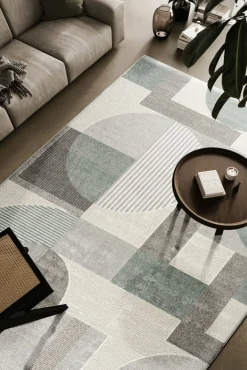MONDO Webteppich modern weißgraublau^ Moderne Teppiche