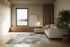 MONDO Webteppich modern weißgraublau^ Moderne Teppiche