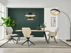 Pendelleuchten>Musterring LED-Pendelleuchte 1flg schwarzgoldfarben