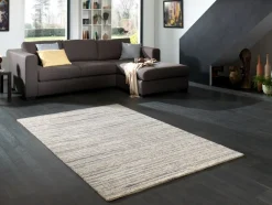 Moderne Teppiche>Nord Süd Moderner Nepal Teppich beige