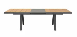 Gartentische Ausziehbar>OUTDOOR Ausziehtisch Keramik/Teak braungrau
