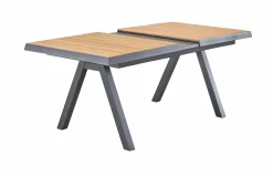 OUTDOOR Ausziehtisch Keramik/Teak braungrau^ Gartentische Ausziehbar